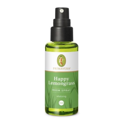 Flaska med Primavera Happy Lemongrass rumsspray.